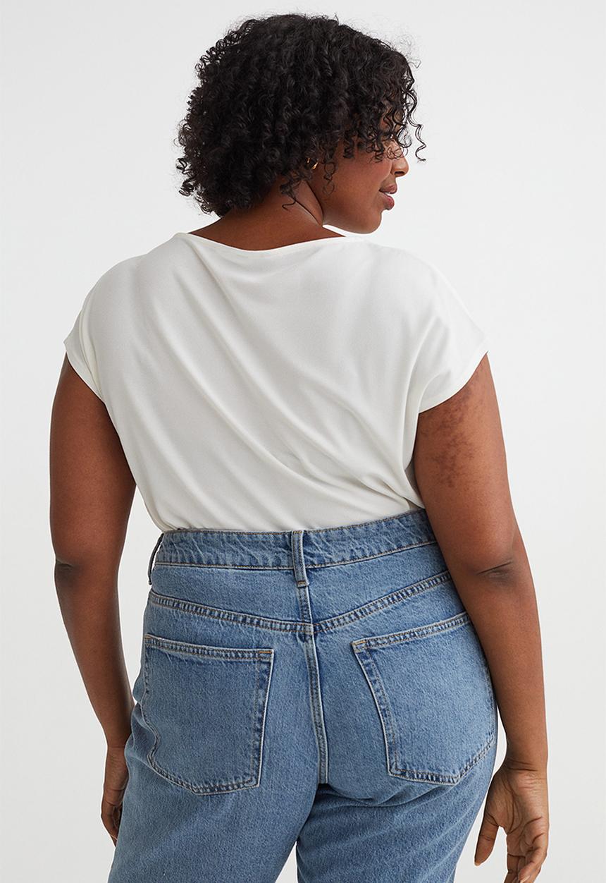 H&M - Draped jersey top - white
