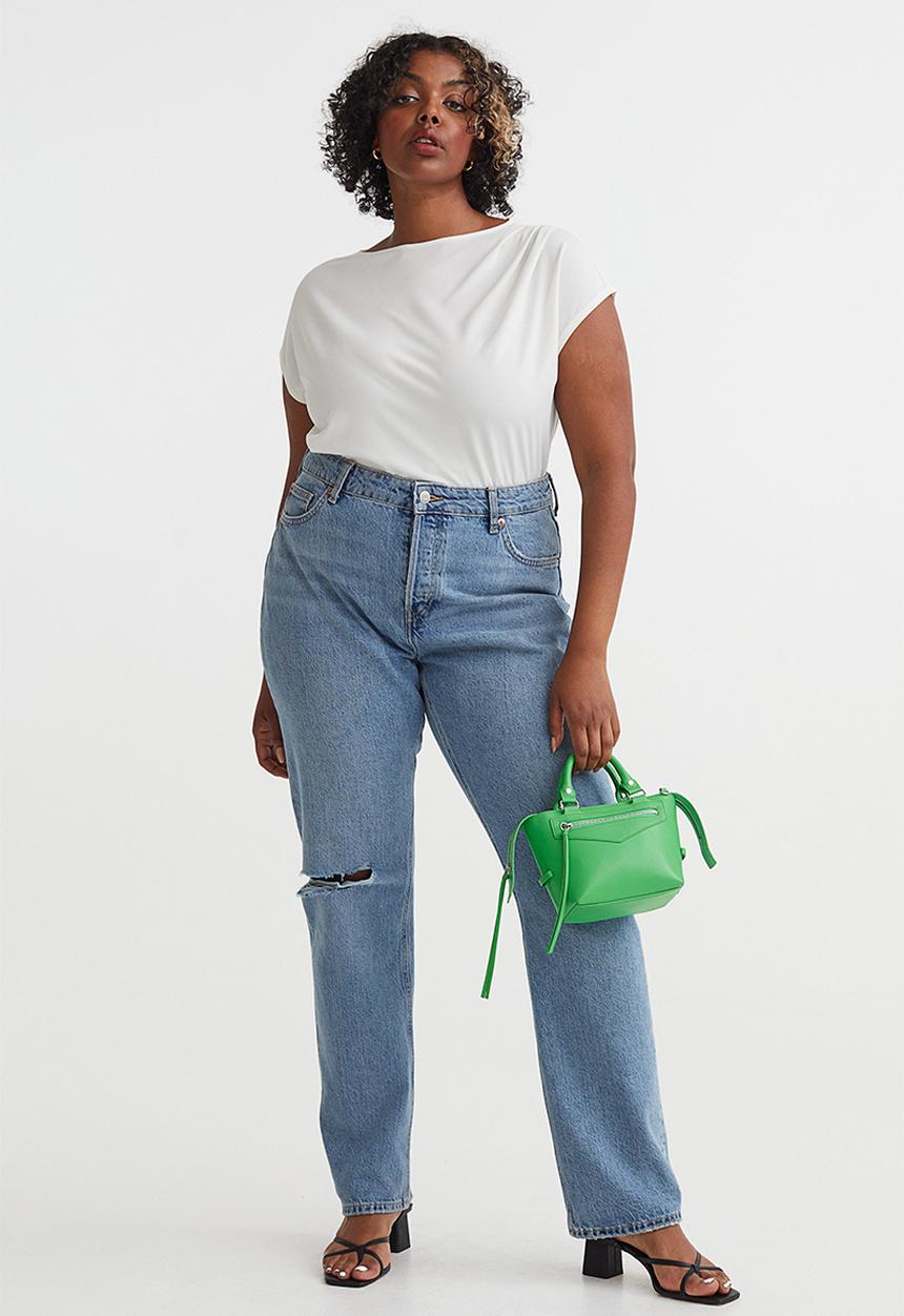 H&M - Draped jersey top - white