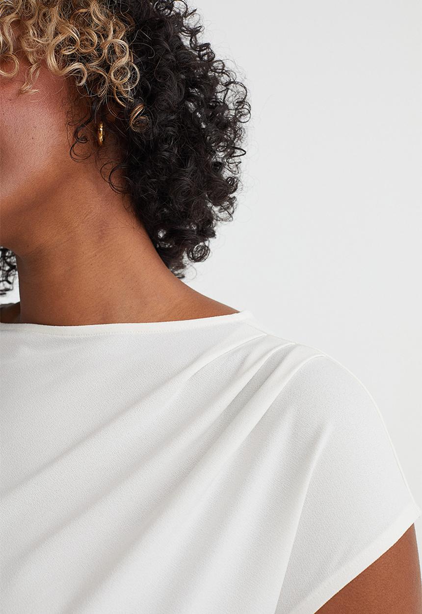 H&M - Draped jersey top - white