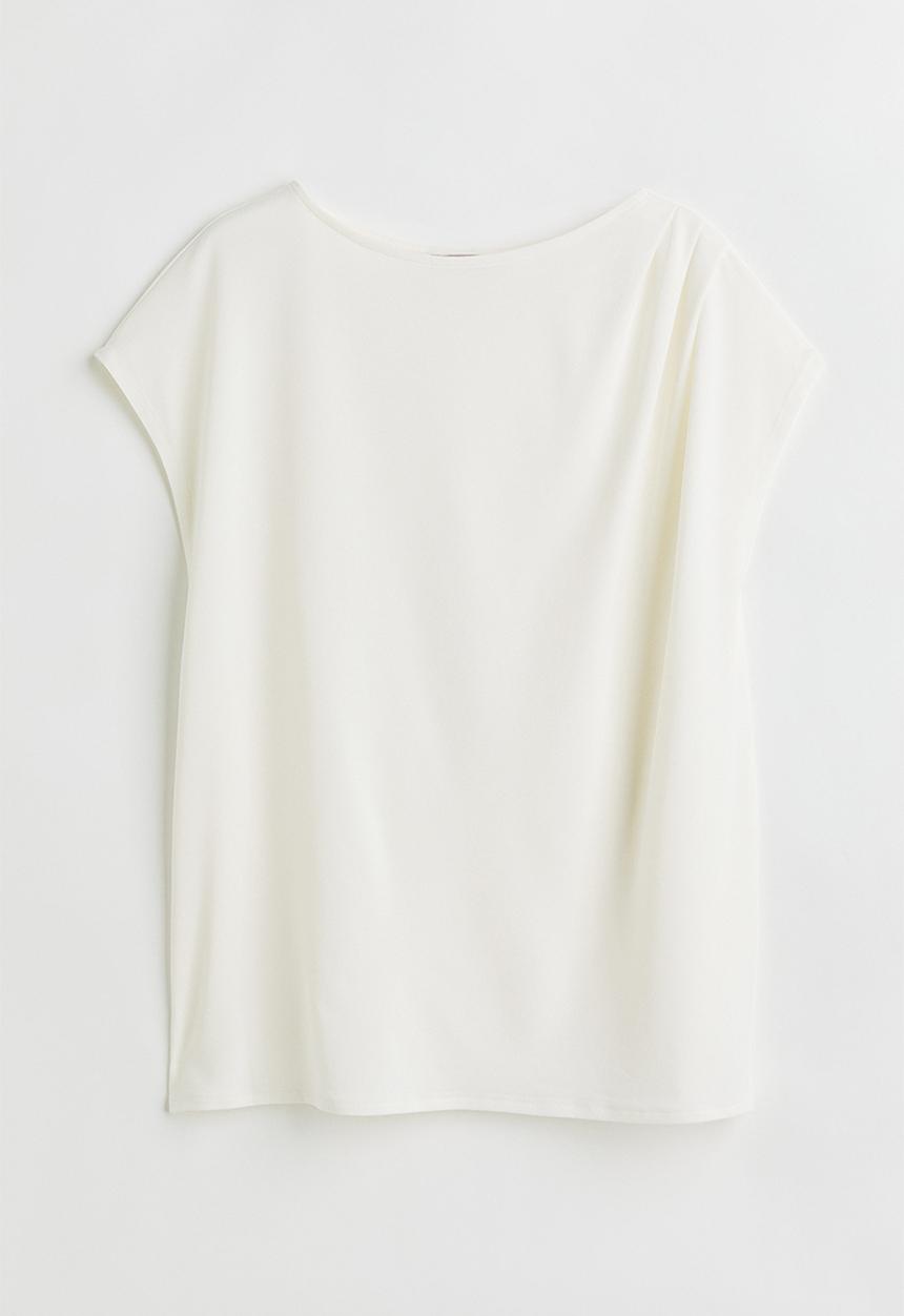 H&M - Draped jersey top - white
