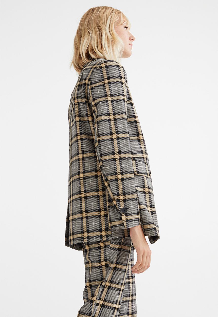 H&M - Single-breasted blazer - black/checked