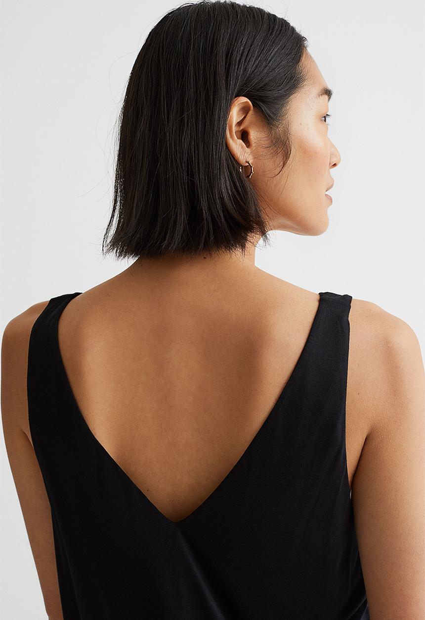 H&M - V-neck sleeveless top - black
