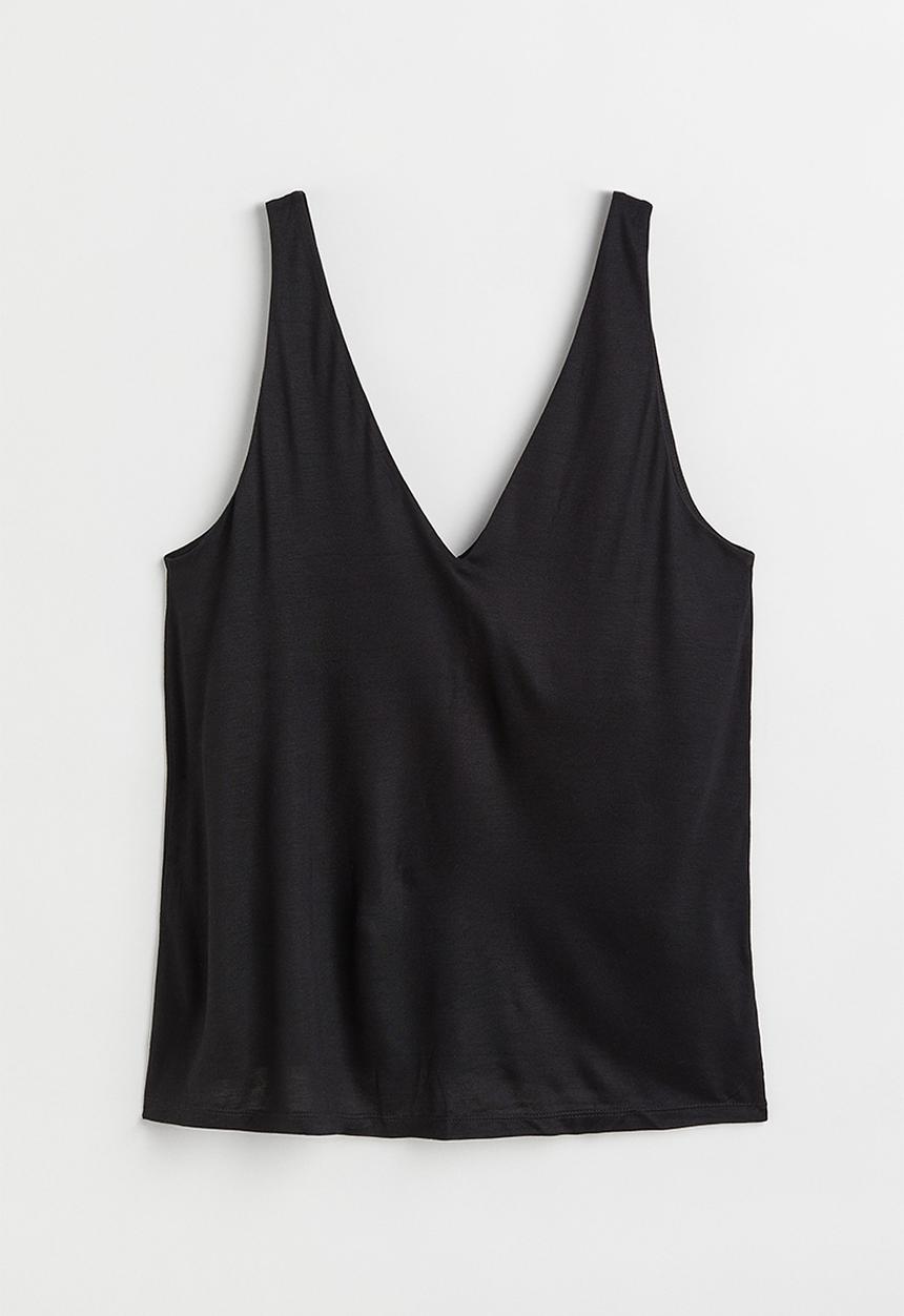 H&M - V-neck sleeveless top - black
