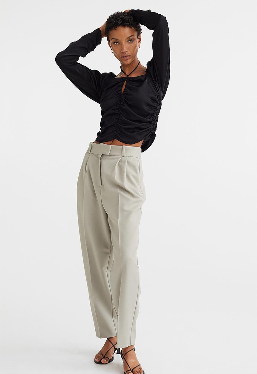 H&M - Draped blouse - black