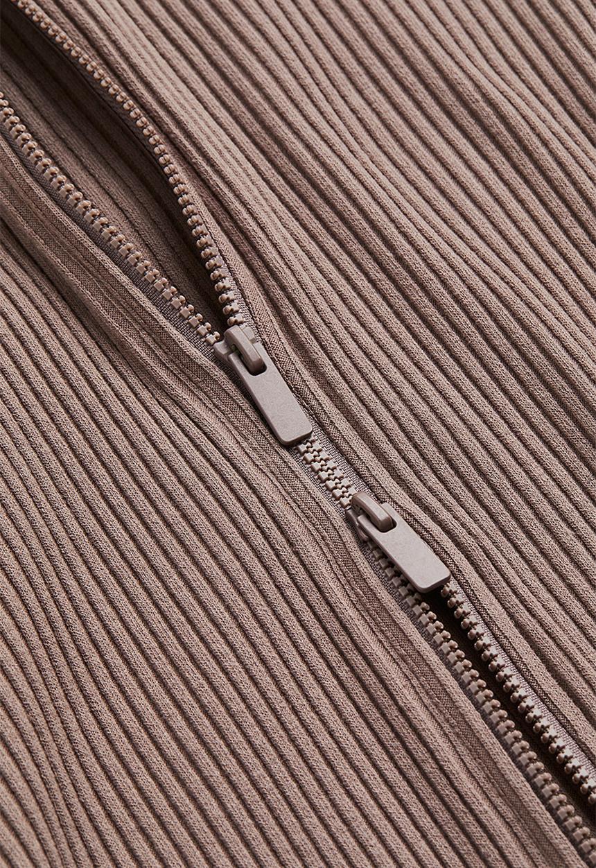 H&M - Zip-through ribbed top - mole