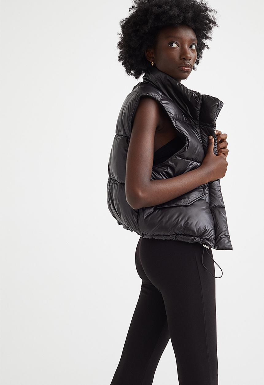 H&M - Stand-up-collar puffer gilet - black