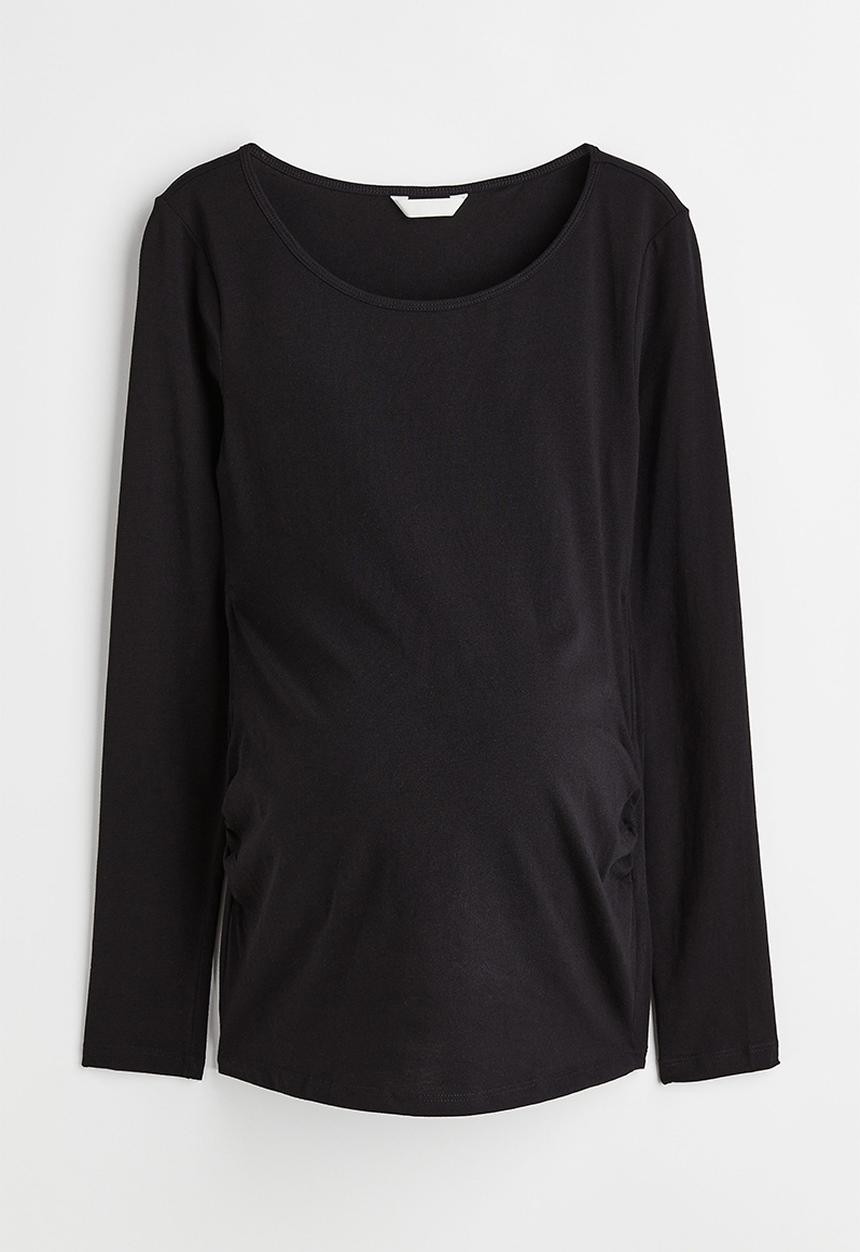 H&M - Mama long-sleeved jersey top - black