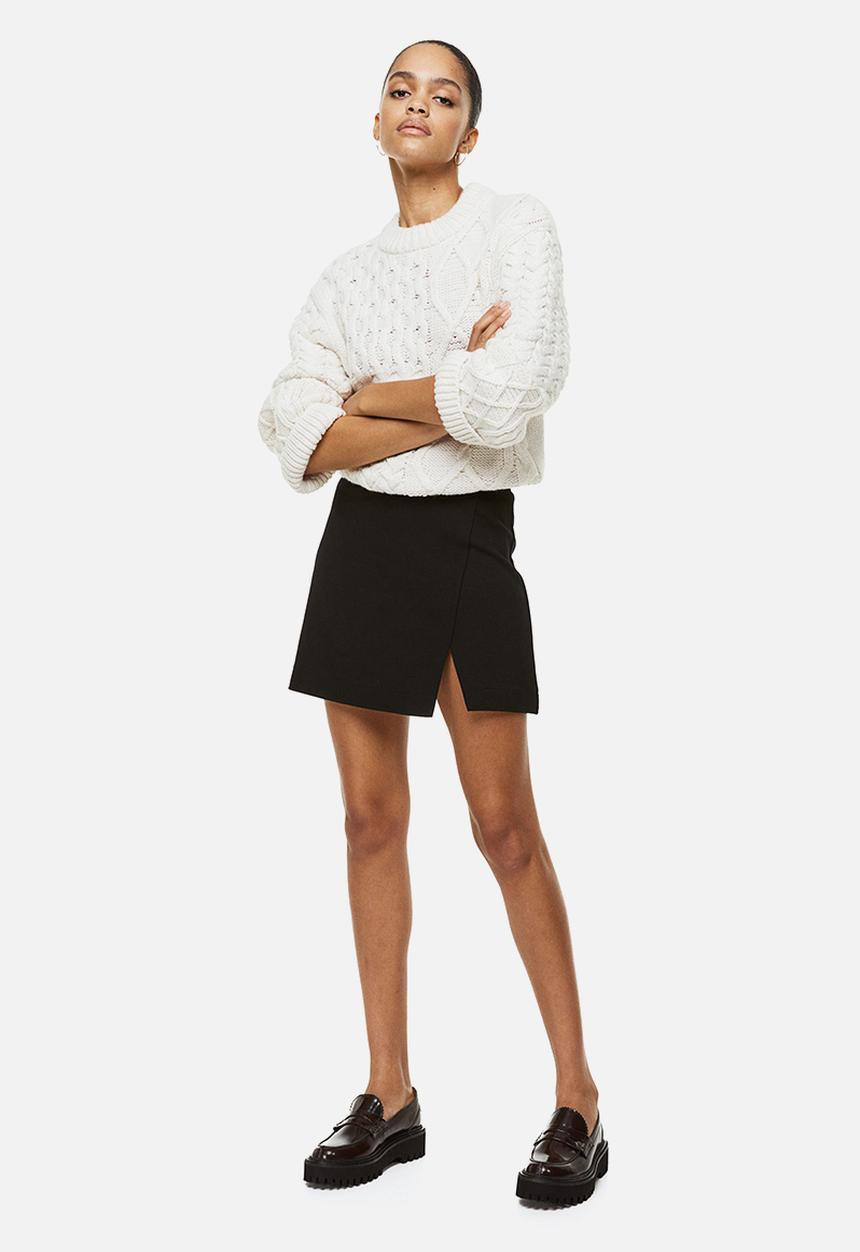 H&M - Short wrapover skirt - black