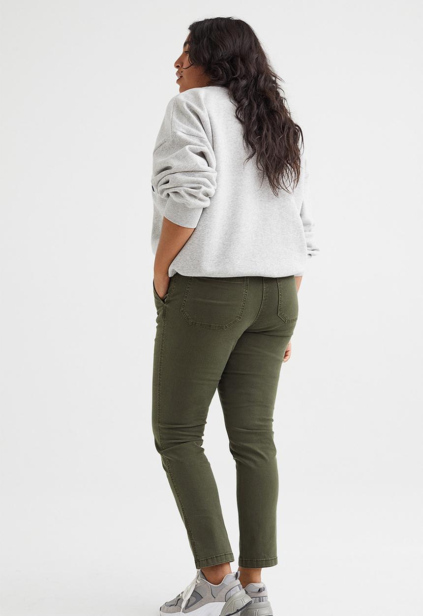 H&M - Cotton twill chinos - dark green