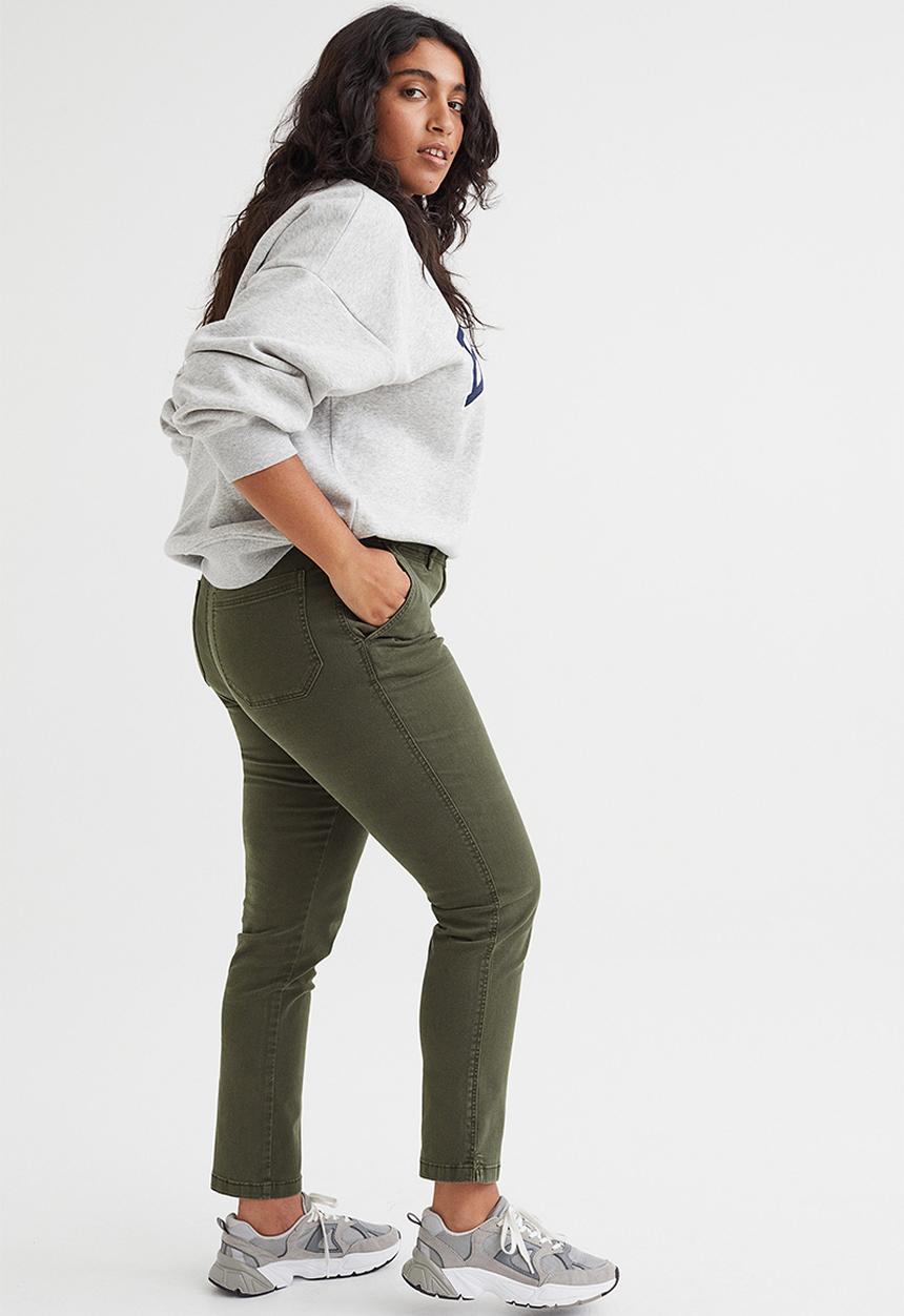 H&M - Cotton twill chinos - dark green