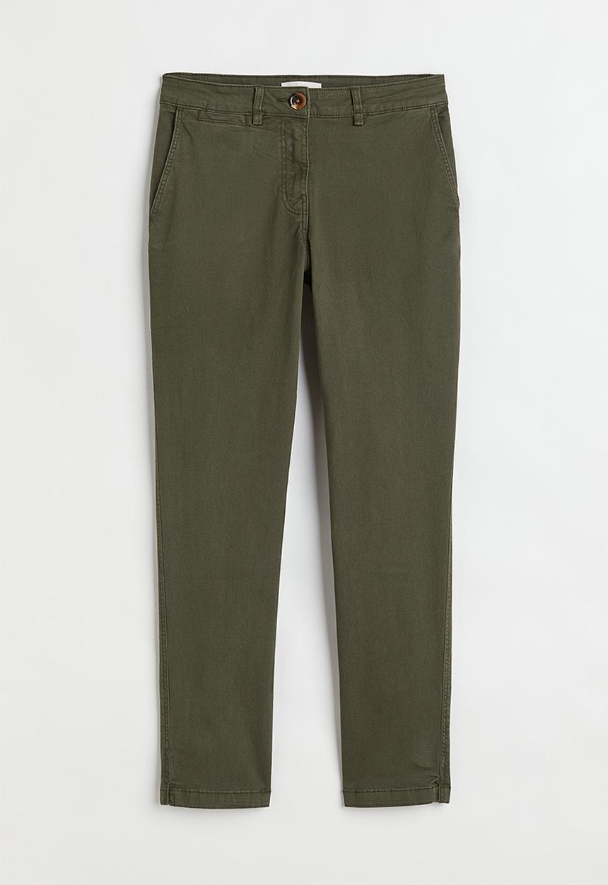 H&M - Cotton twill chinos - dark green