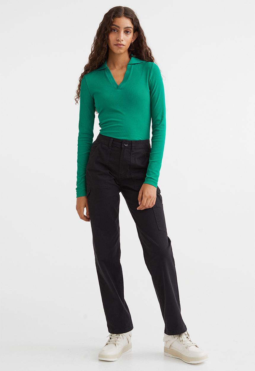 H&M - Twill utility trousers - black