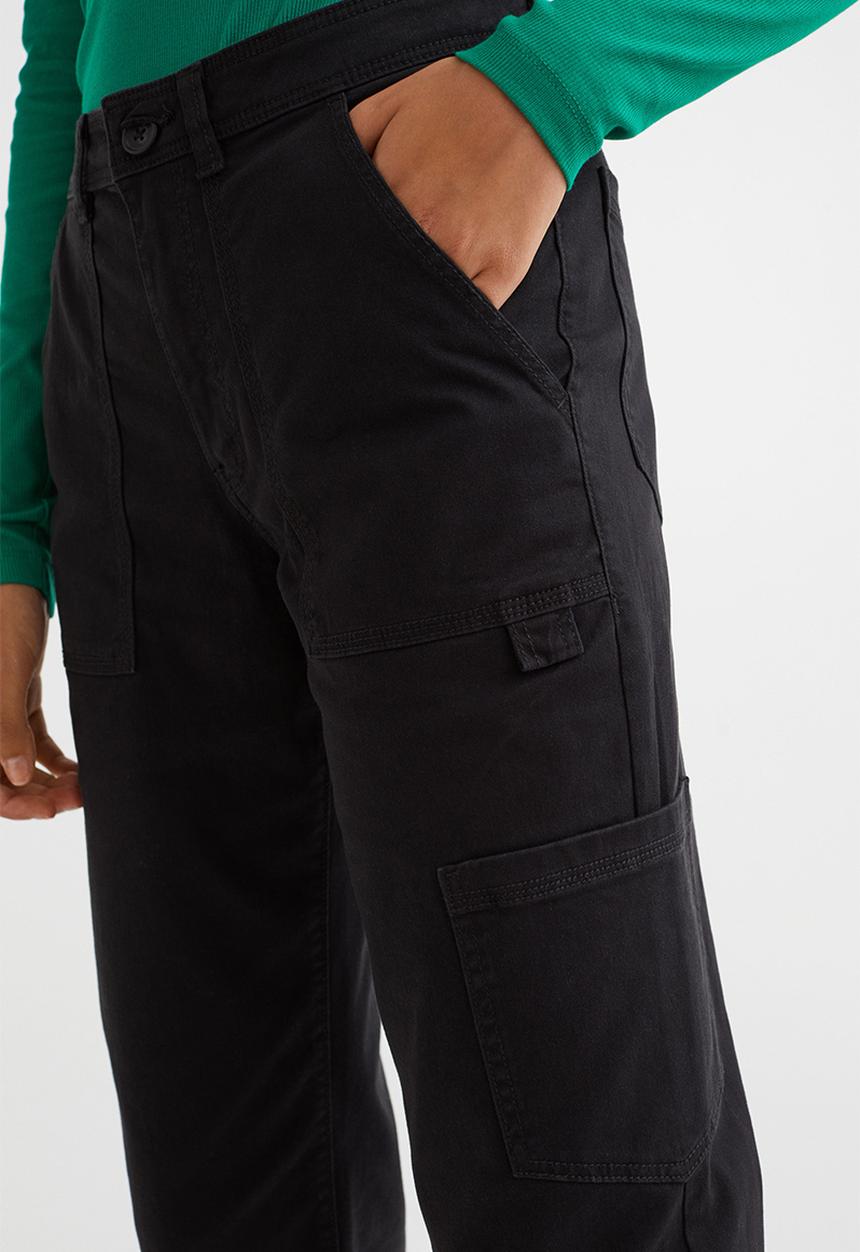 H&M - Twill utility trousers - black