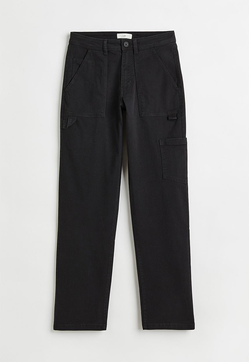 H&M - Twill utility trousers - black
