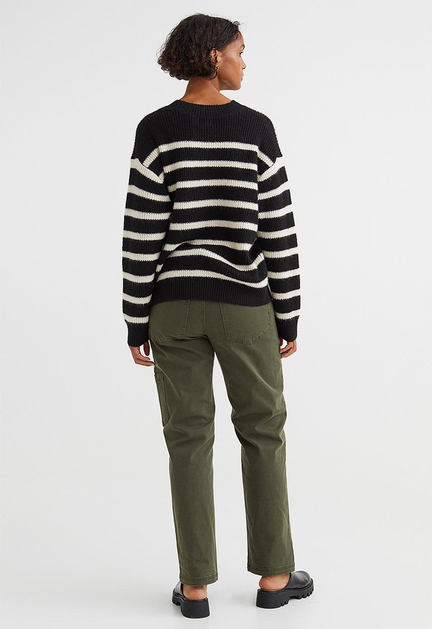 H&M - Twill utility trousers - khaki green