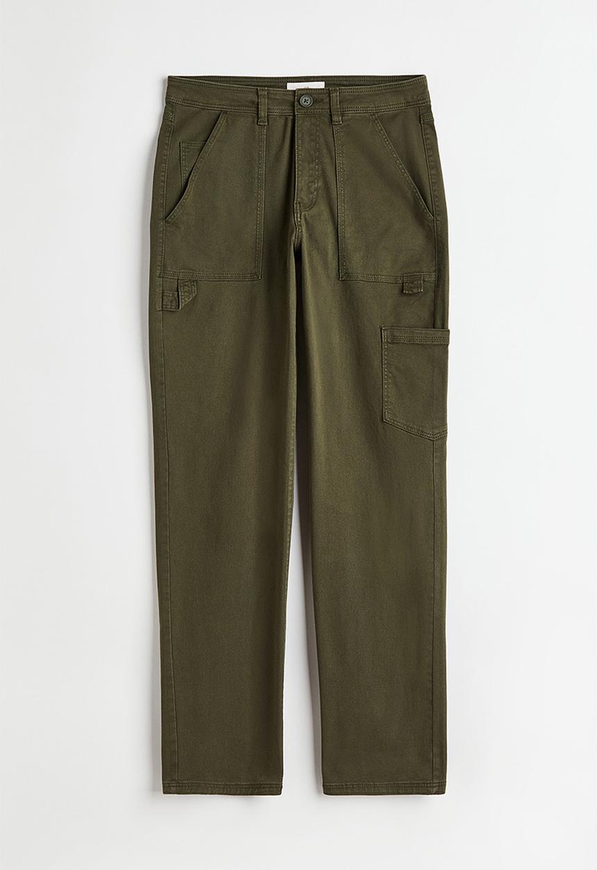 H&M - Twill utility trousers - khaki green