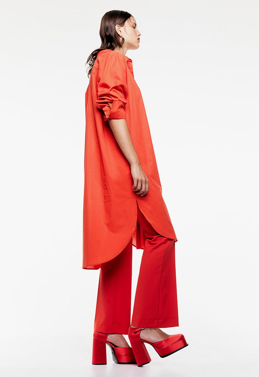 H&M - Oversized shirt dress - red