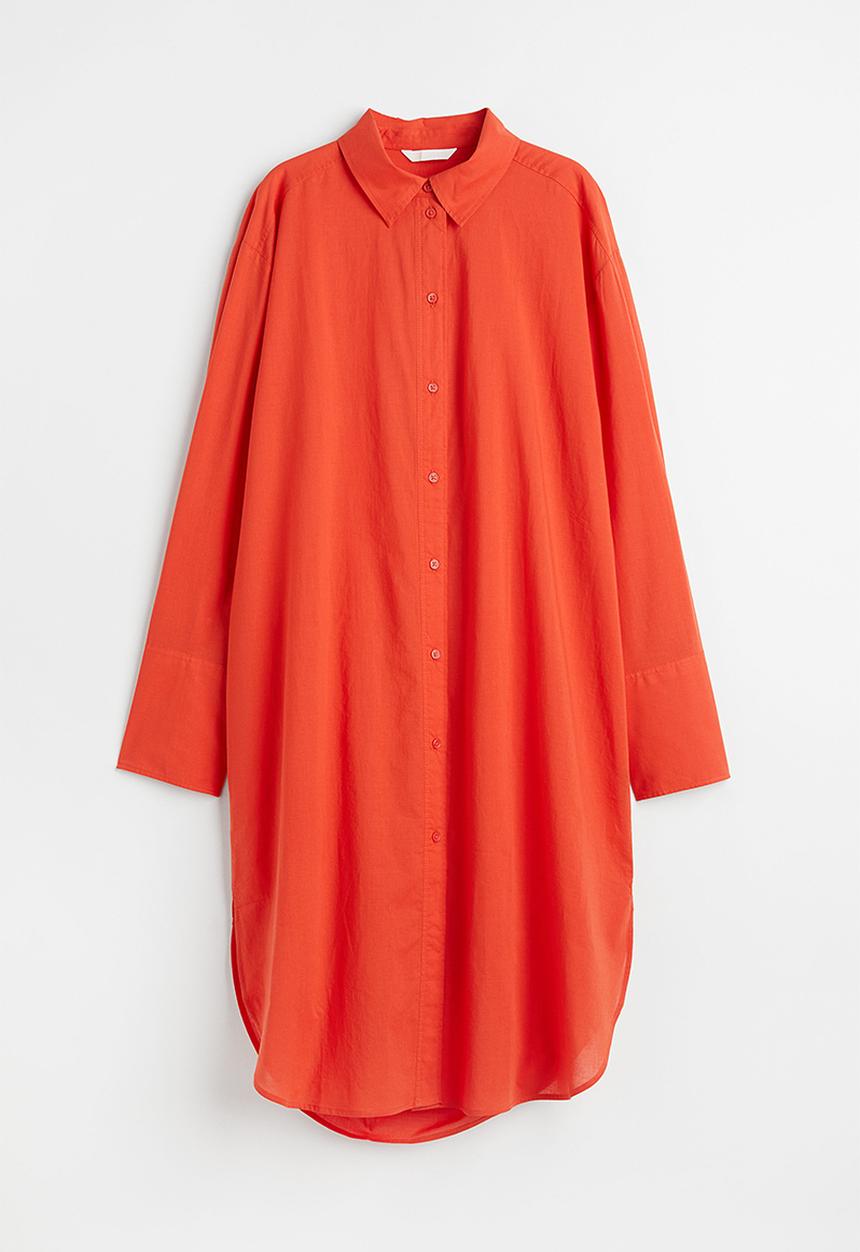 H&M - Oversized shirt dress - red