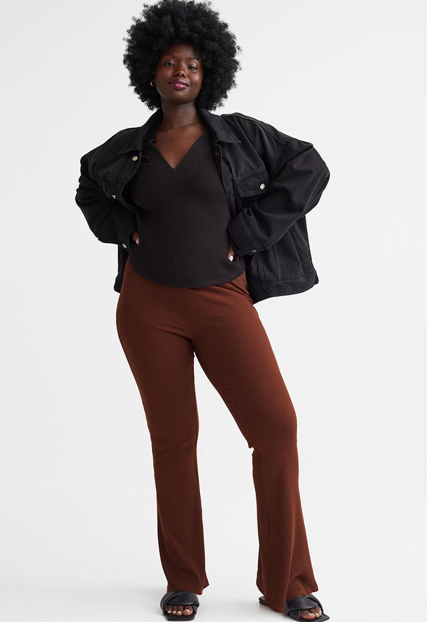H&M - Ribbed leggings - brown