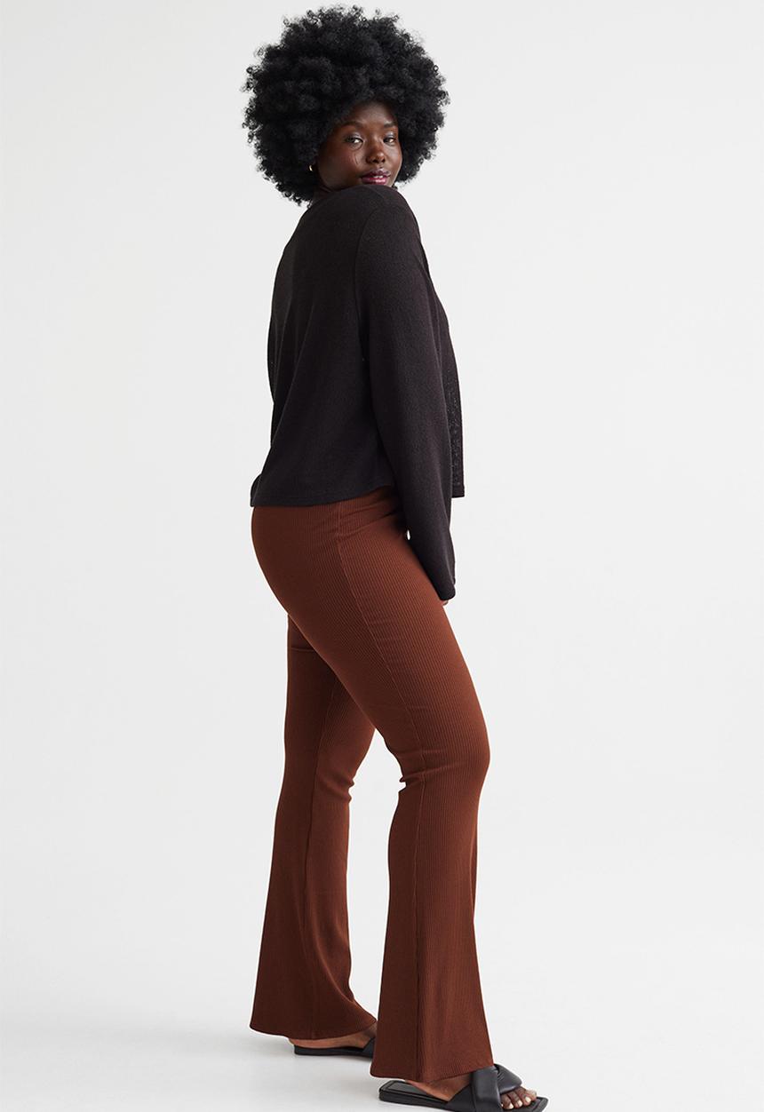 H&M - Ribbed leggings - brown
