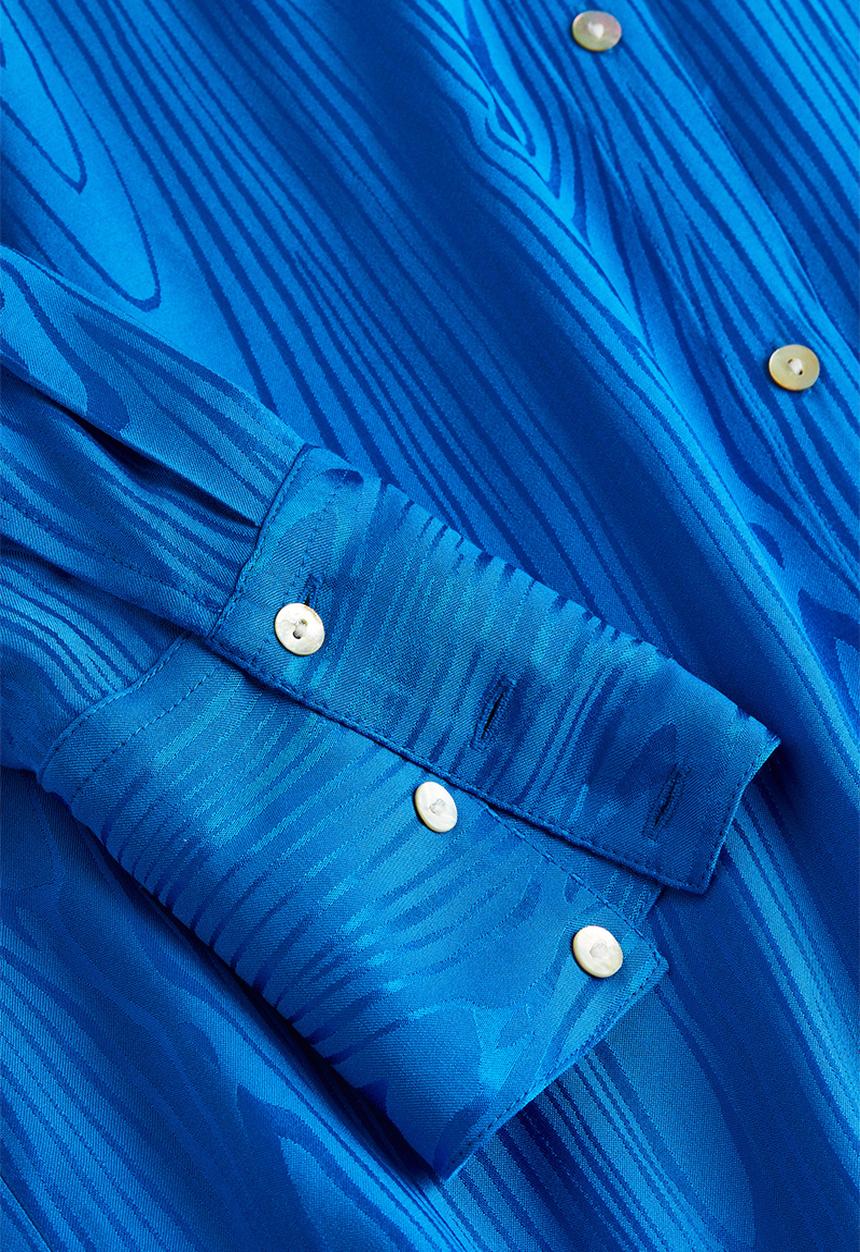 H&M - Jacquard-weave shirt dress - bright blue