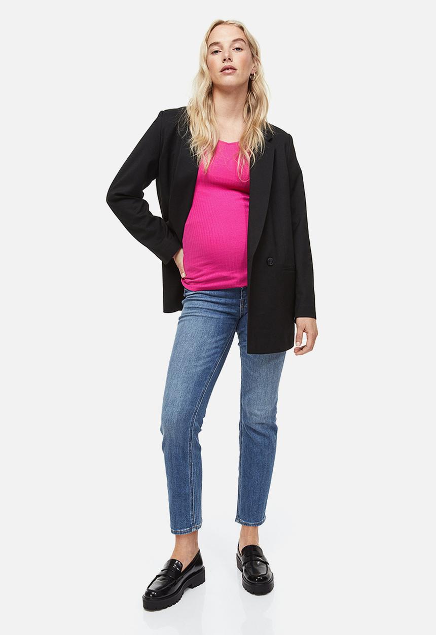 H&M - Mama slim straight high ankle jeans - denim blue