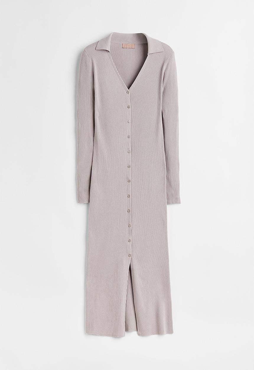 H&M - Rib-knit dress - light grey