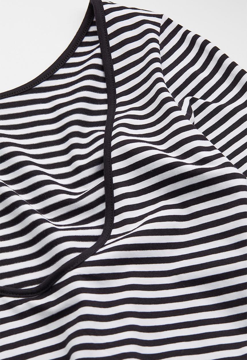 H&M - Low-backed jersey top - dark blue/white striped