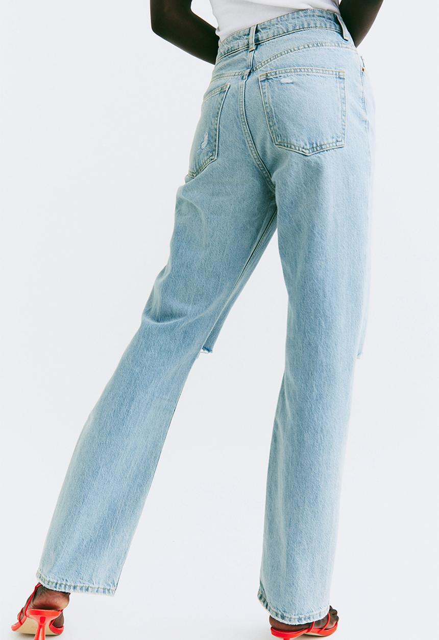 H&M - Straight high jeans - light denim blue