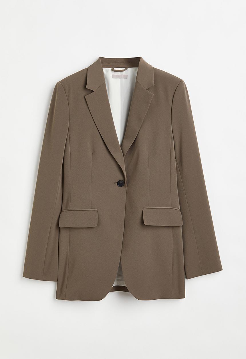 H&M - Fitted jacket - dark greige