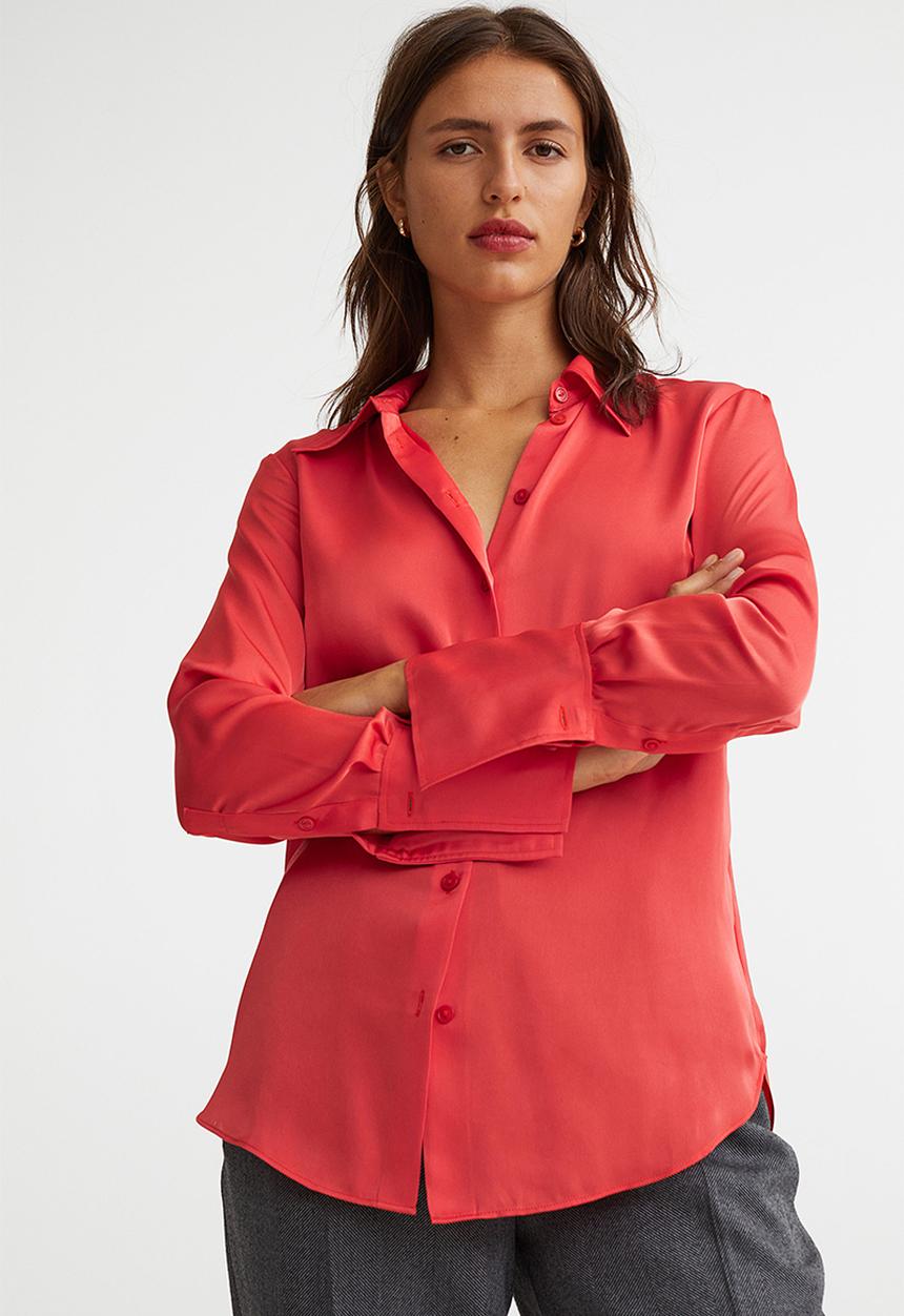 H&M - Fitted shirt - red
