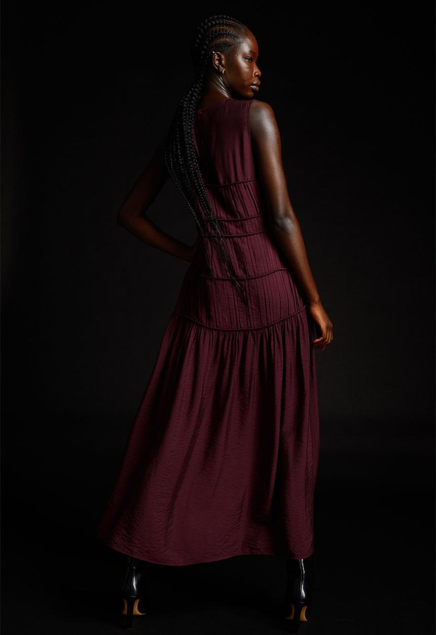 H&M - Pleated dress - burgundy