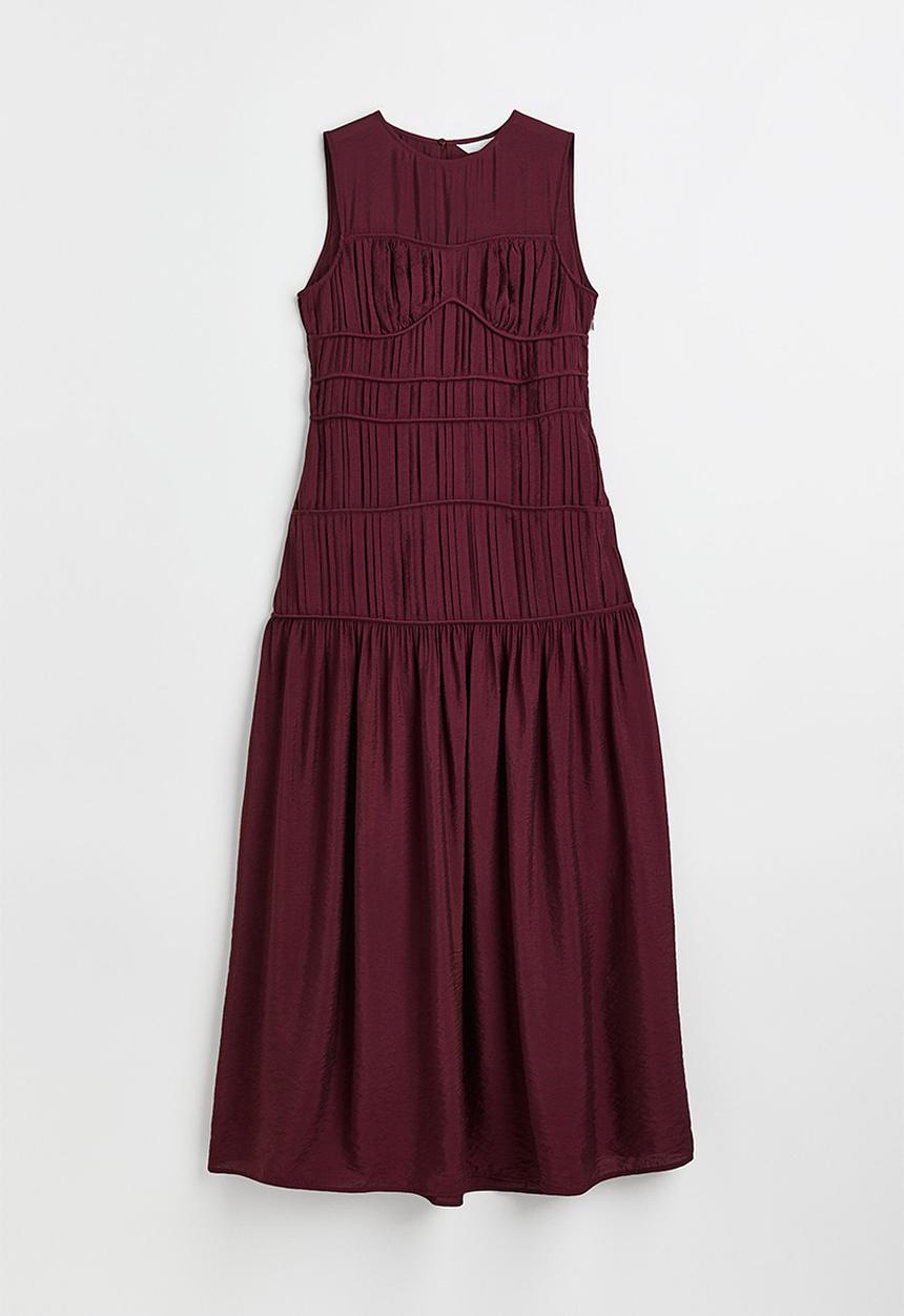 H&M - Pleated dress - burgundy