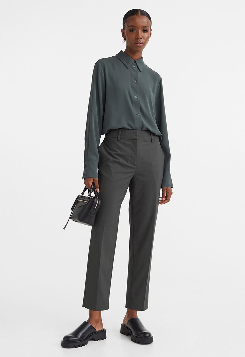 H&M - Cigarette trousers - dark green