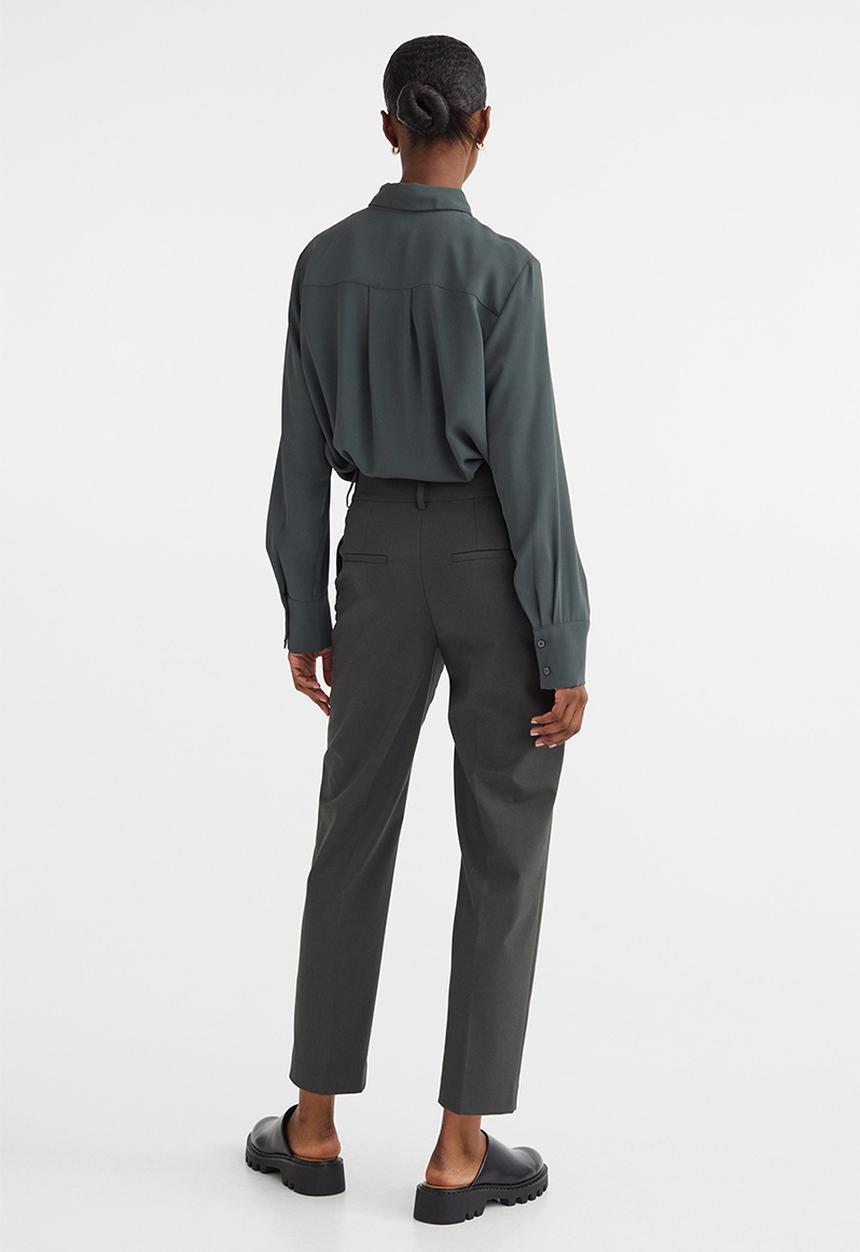 H&M - Cigarette trousers - dark green