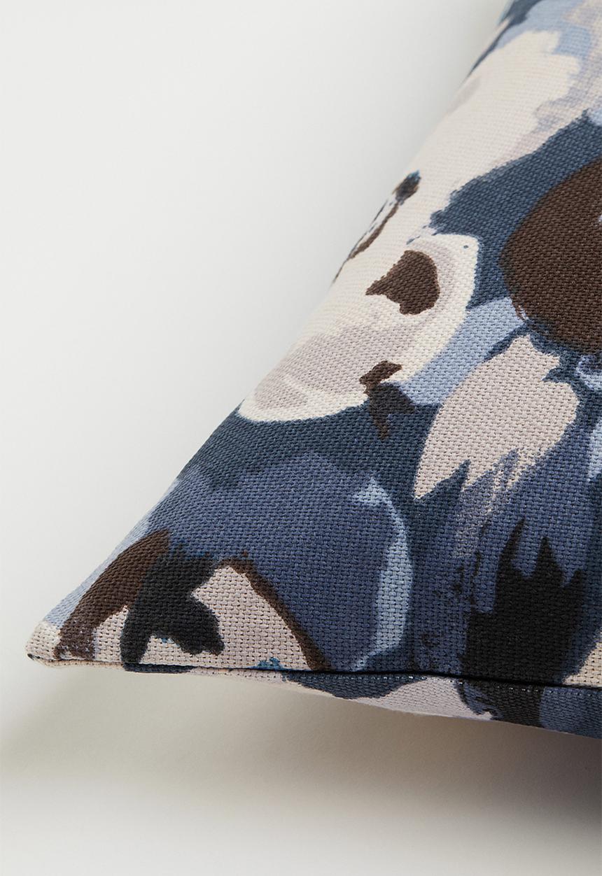 H&M - Patterned cotton cushion cover - blue/multi