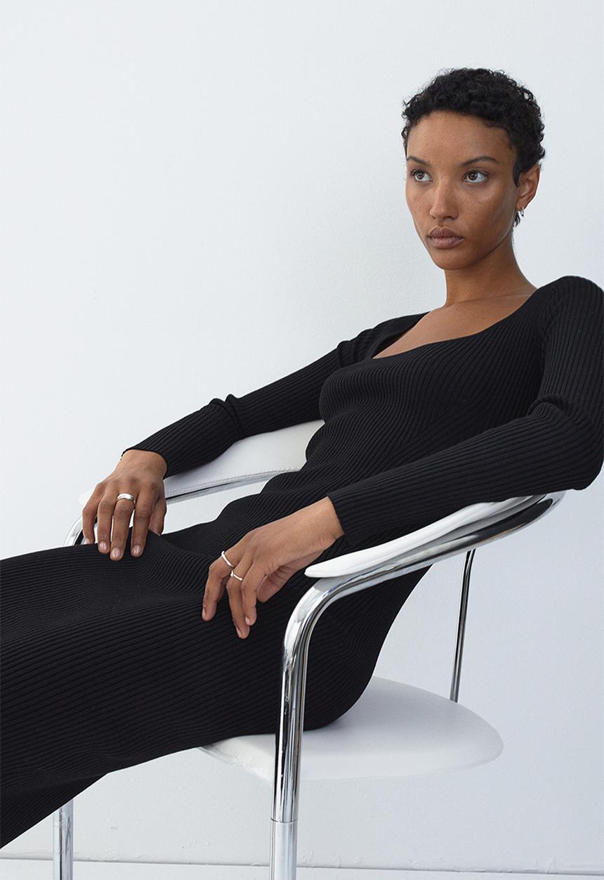 H&M - Rib-knit dress - black