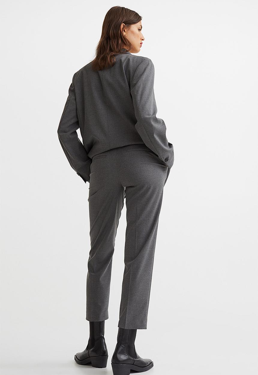 H&M - Cigarette trousers - dark grey marl 