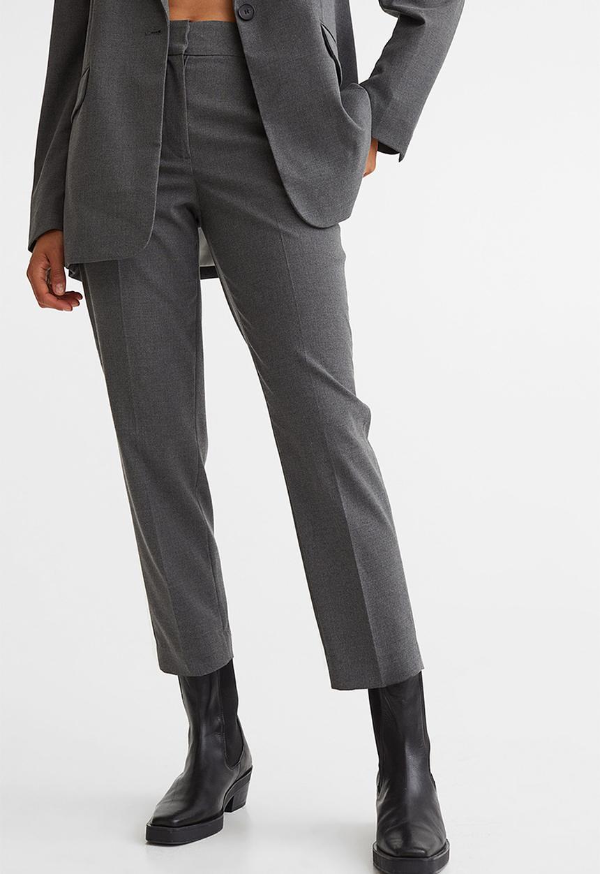 H&M - Cigarette trousers - dark grey marl 