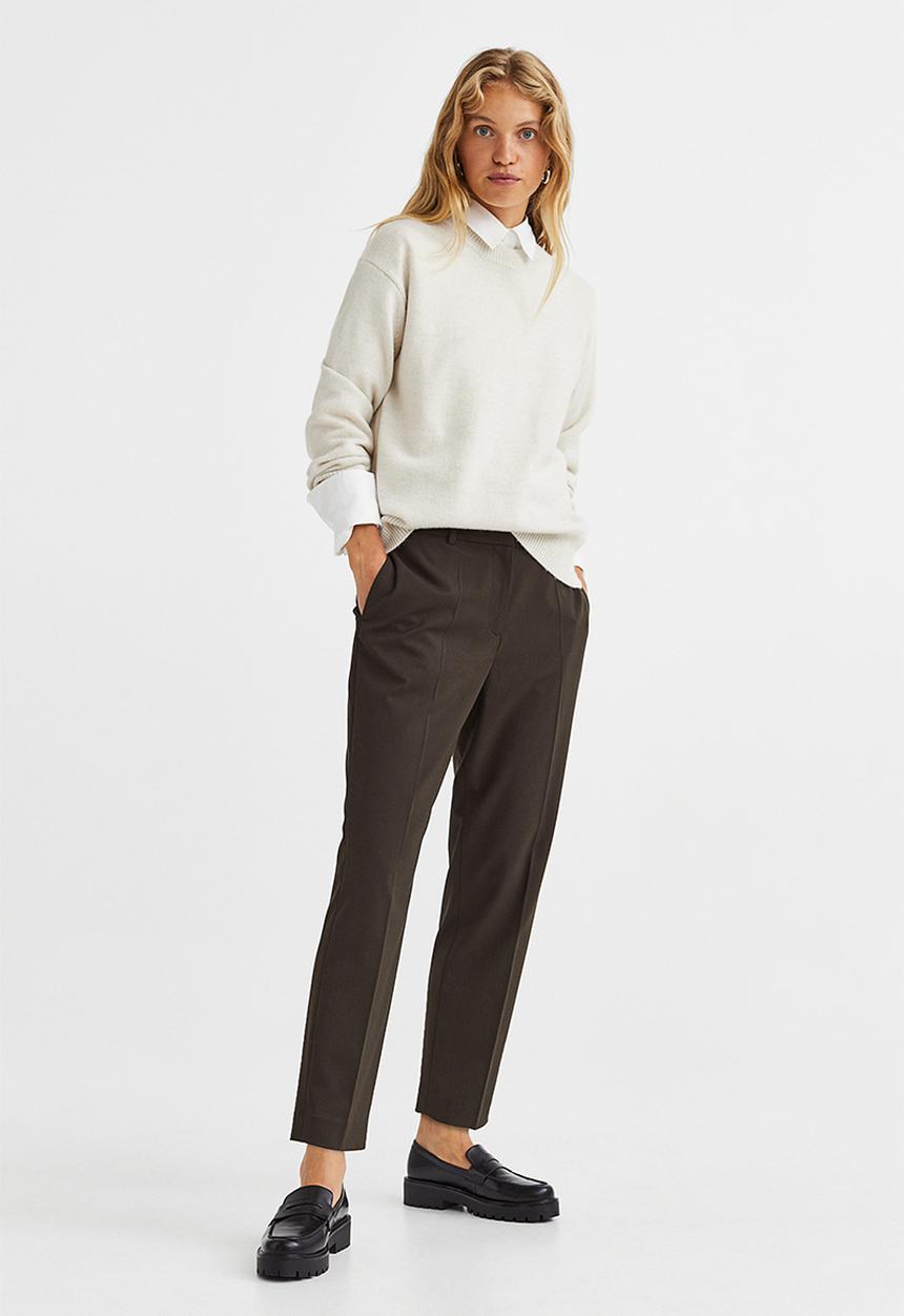 H&M - Cigarette trousers - dark green 