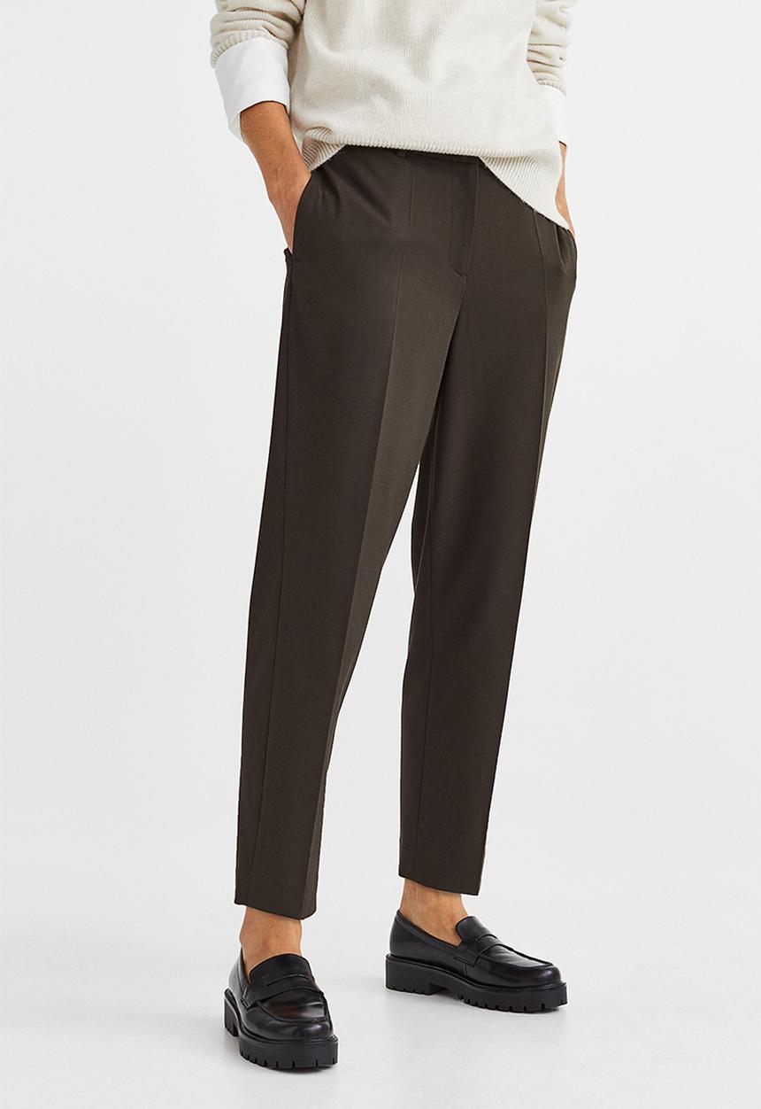 H&M - Cigarette trousers - dark green 