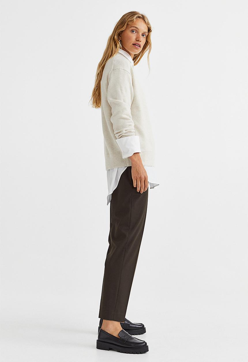 H&M - Cigarette trousers - dark green 