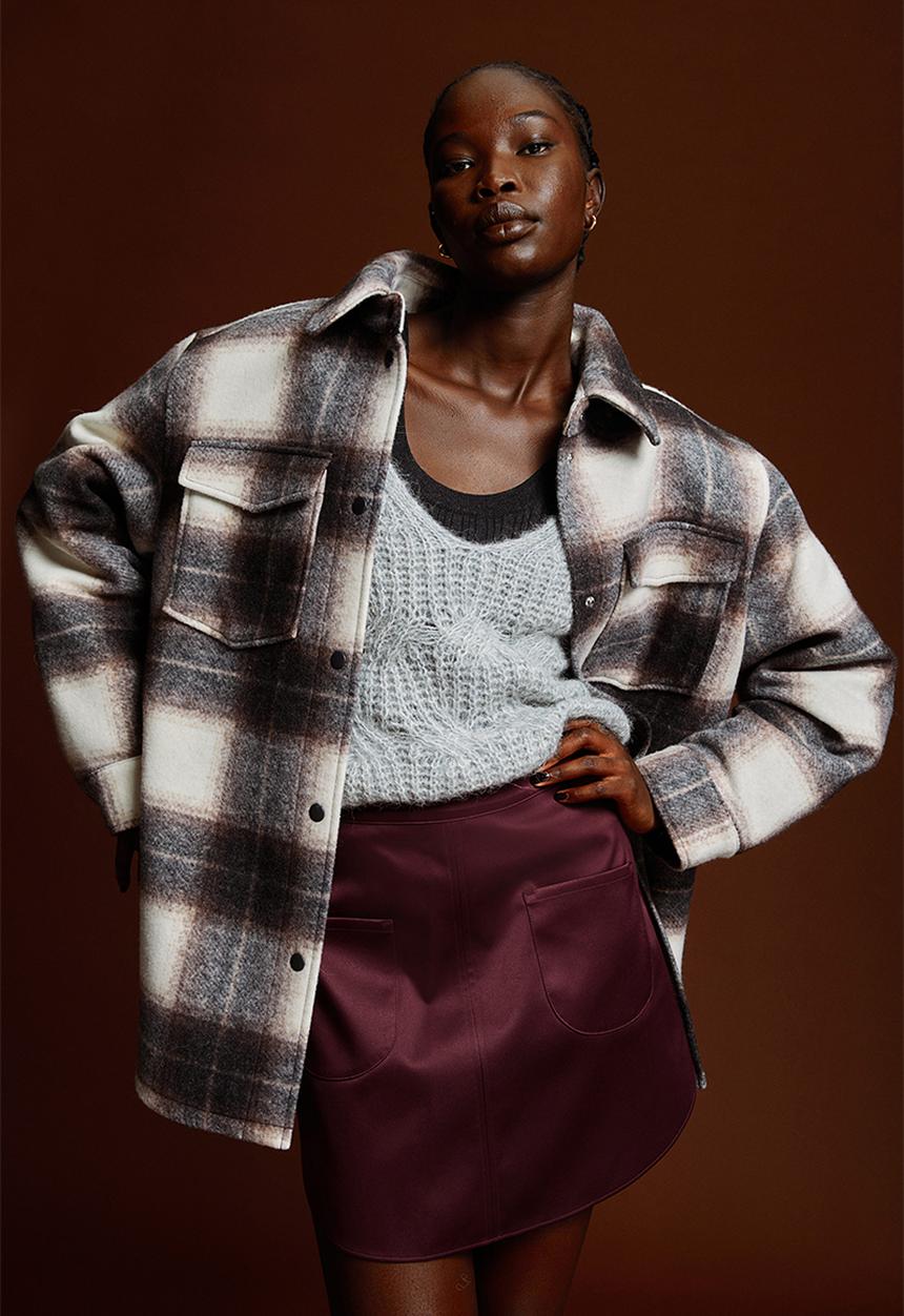 H&M - Satin skirt - burgundy