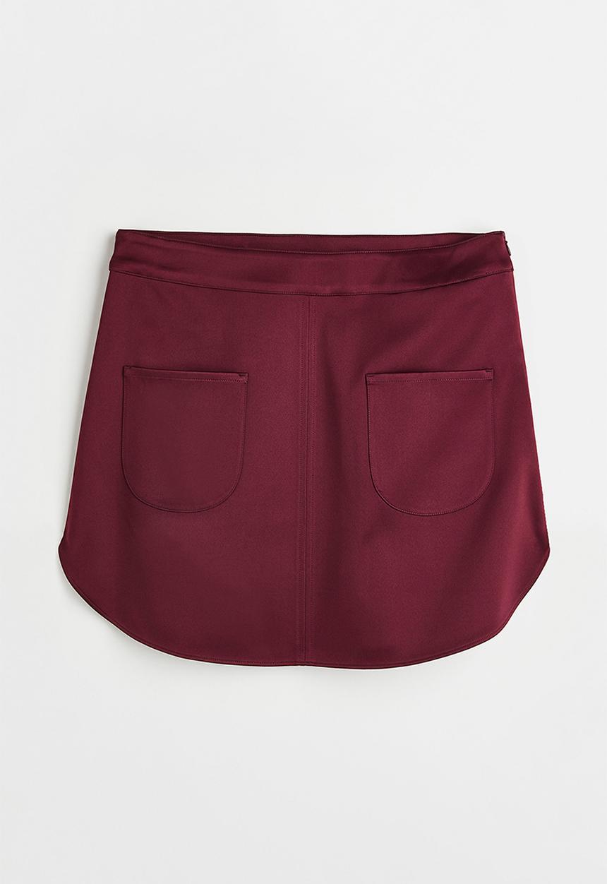 H&M - Satin skirt - burgundy