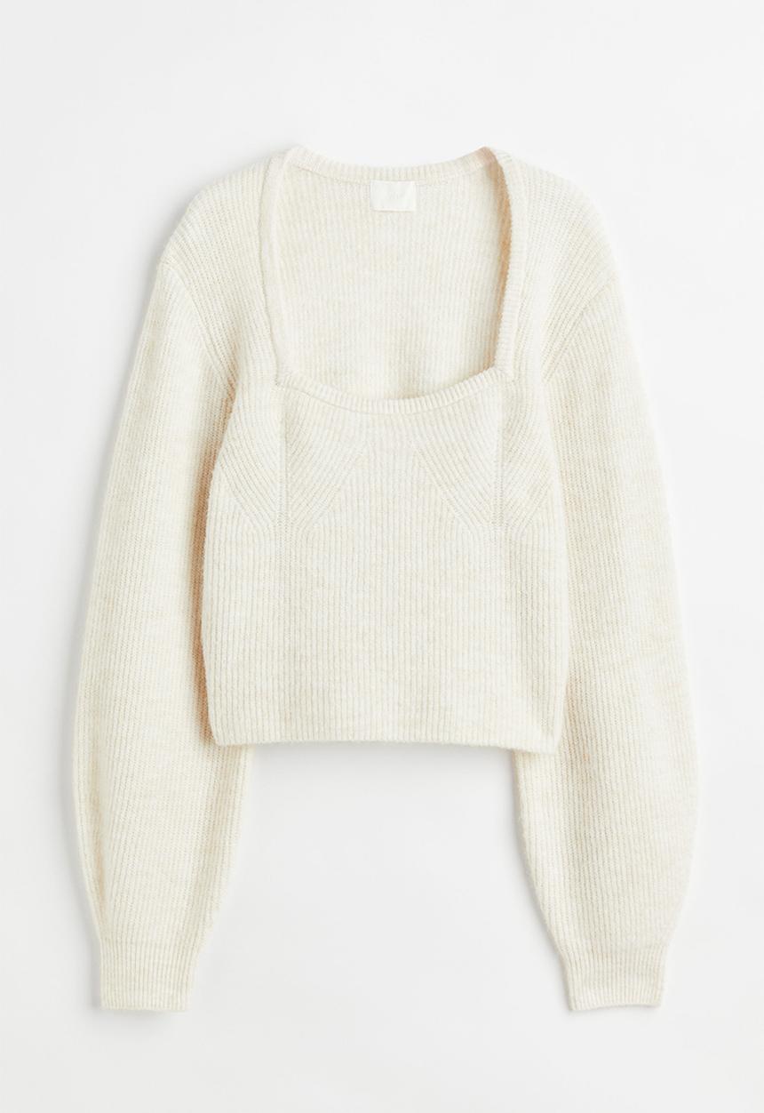 H&M - Rib-knit jumper - cream