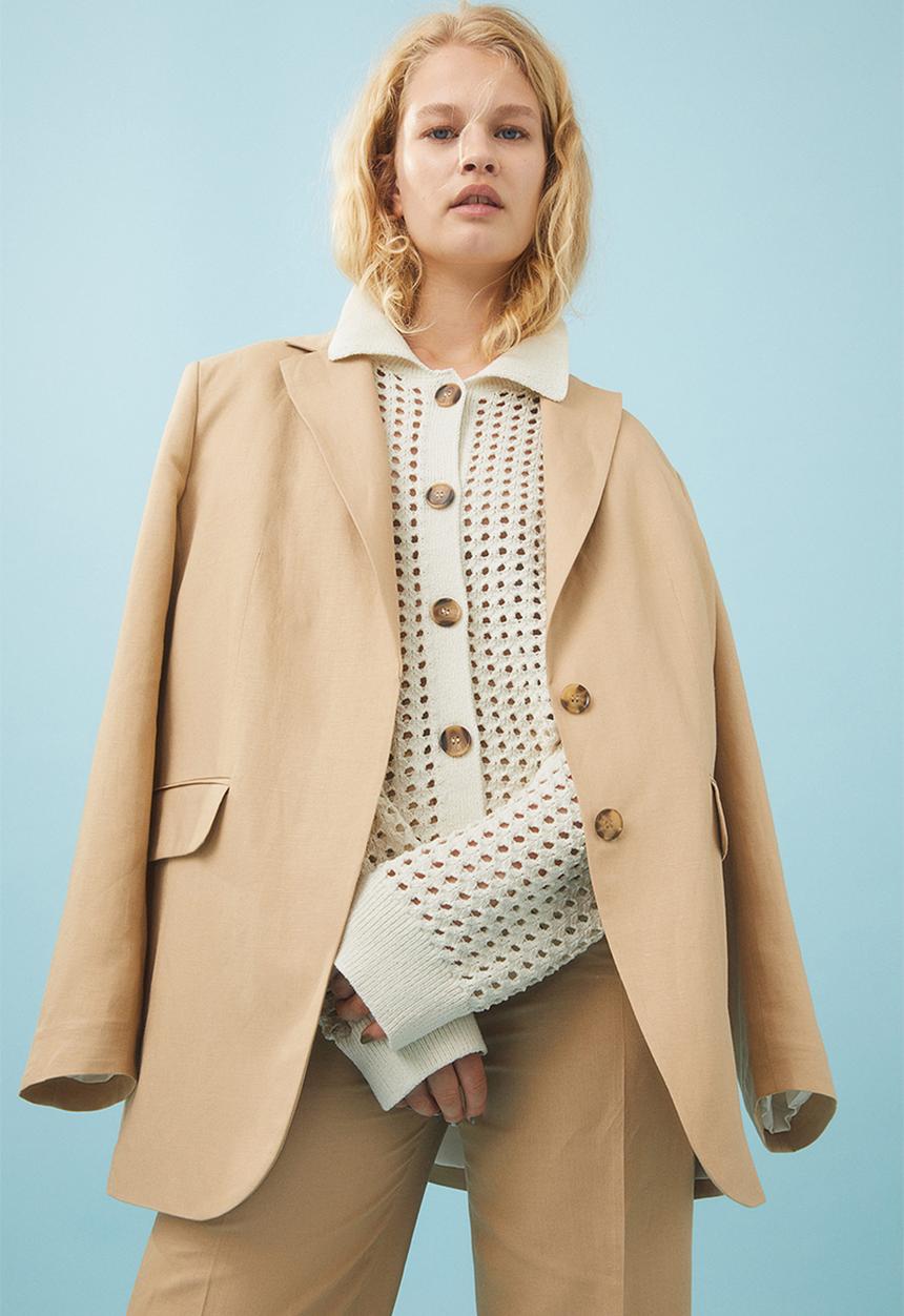 H&M - Knitted cardigan - natural white
