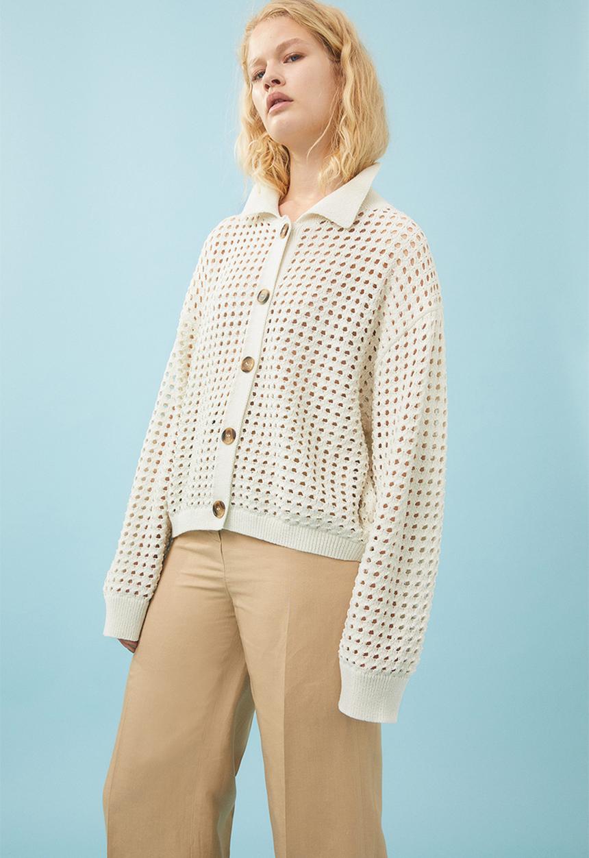 H&M - Knitted cardigan - natural white