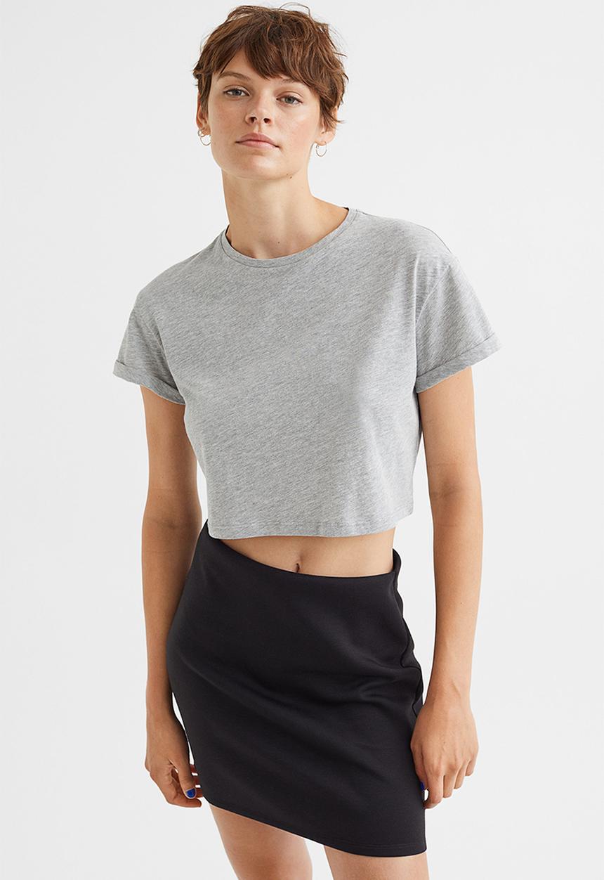 H&M - Short jersey skirt - black