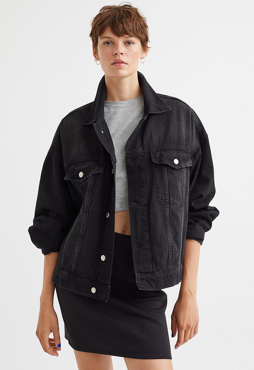 H&M - Short jersey skirt - black