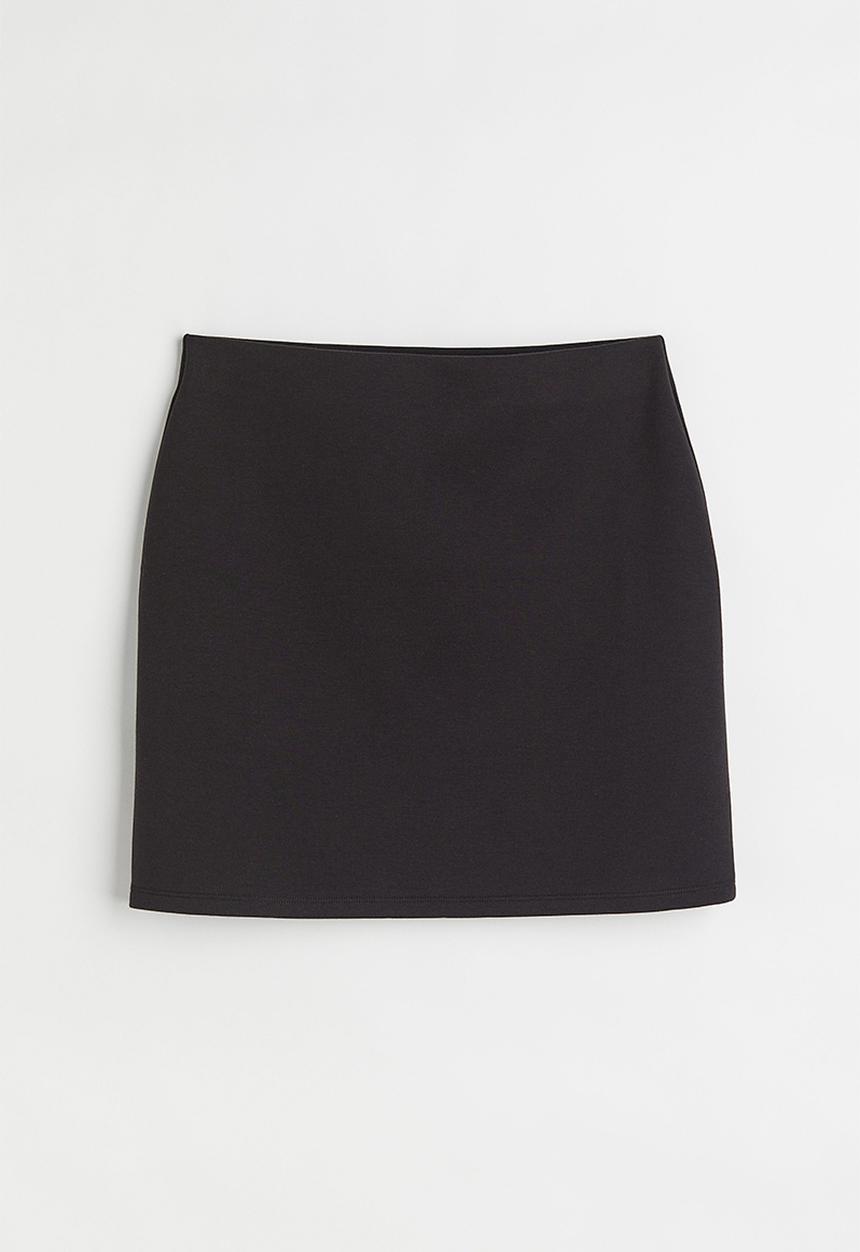 H&M - Short jersey skirt - black